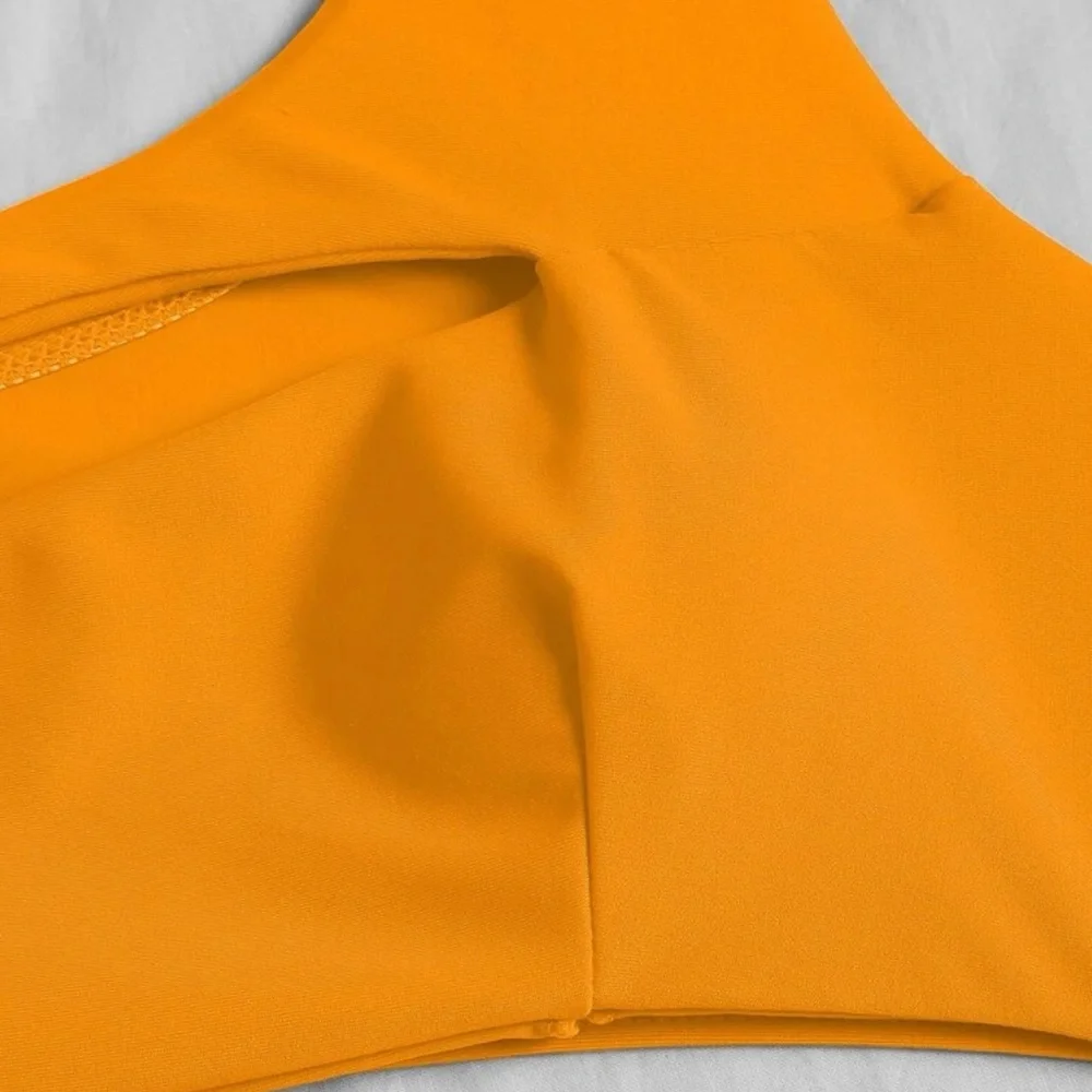 Plain Cut-out One Shoulder One Piece Swimsuit - Picture 6 of 6